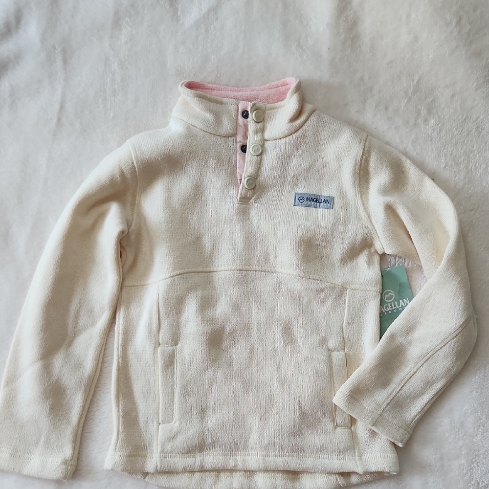 Magellan NWT Outdoors Pink Classic Fit Pullover, Girls Sz S